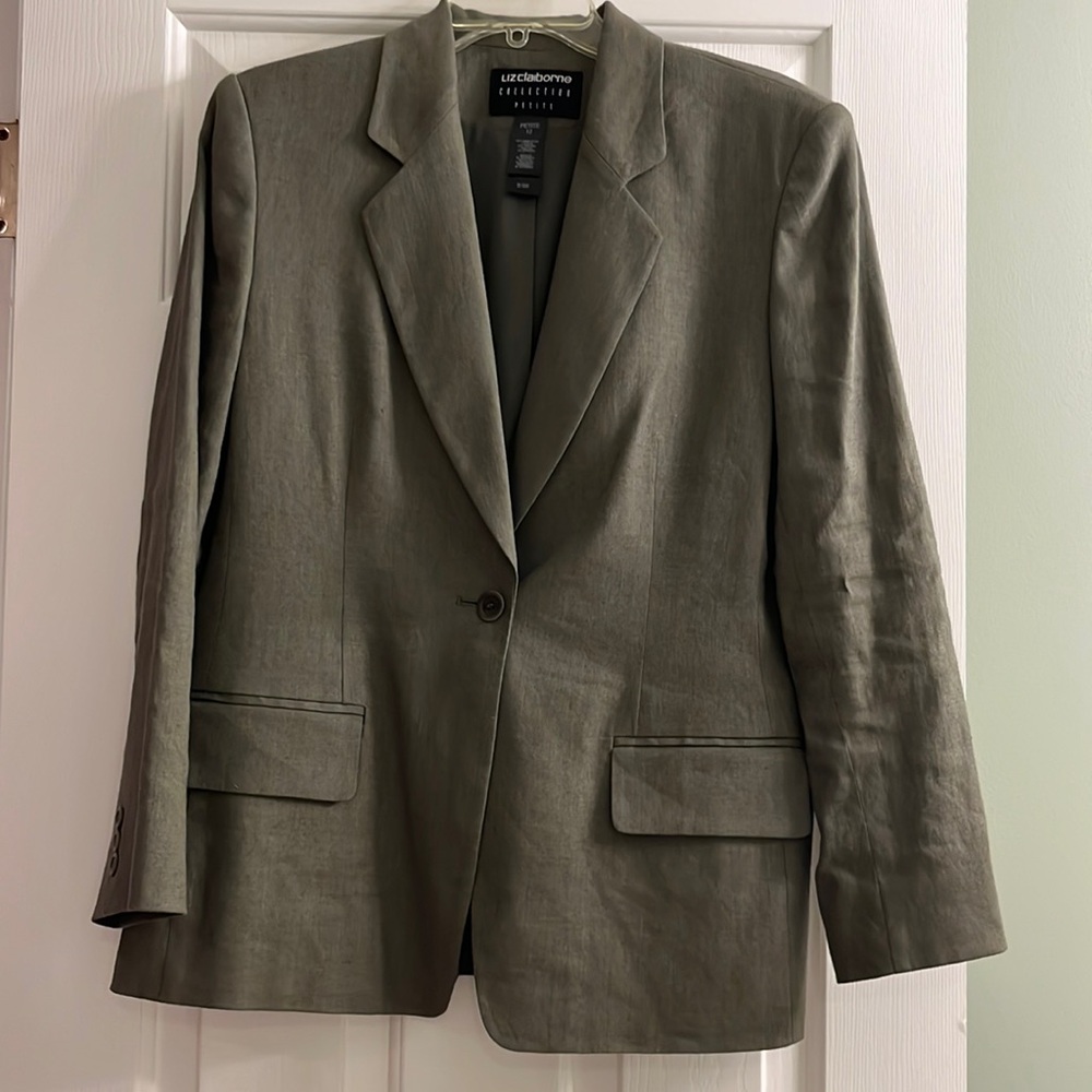 Liz Claiborne Collection Petite Olive Green Blazer 12P
